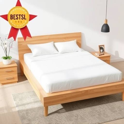 Image of the best-selling bed - a platform bed with a wooden frame