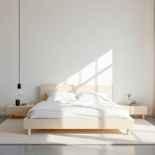 The Minimalist Haven Bed with a low profile and clean lines