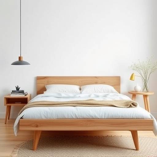 The Scandinavian Comfort Bed with a minimalist design and natural wood finish