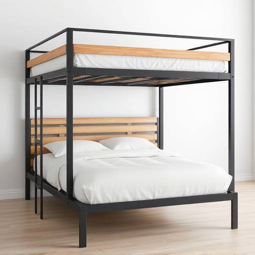 The Urban Loft Platform Bed with a sleek metal frame and wooden slats